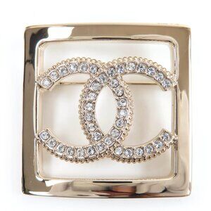 CHANEL Authentic Gold Logo Brooch